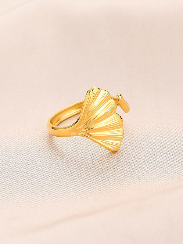 Original Simple Casual Solid Color Leaf Shape Ring