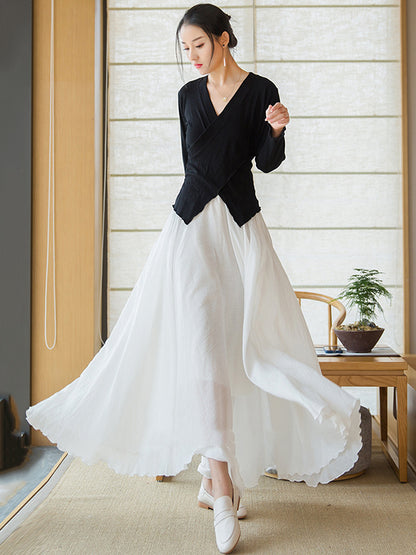 Original Loose Simple Linen Cotton Skirt