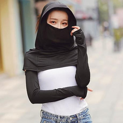 Solid Color Gauze Ice Silk Mask Multi-Functional Sunscreen Hat