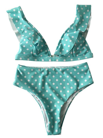 Polka-dot Printed Bikinis Swimwear