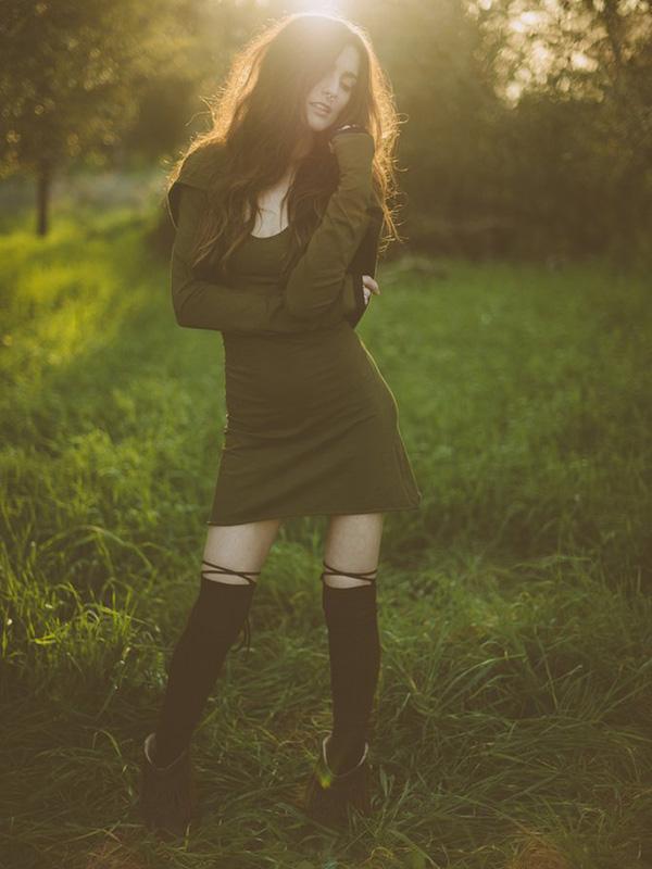 Bandage Backless Hooded Mini Dress