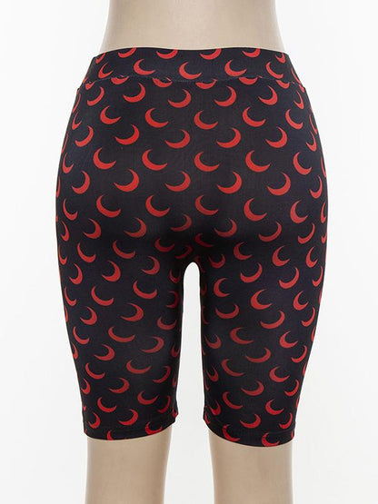 Moon Graphic Wrapped Shorts