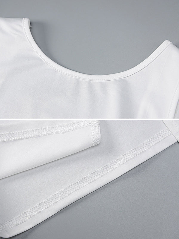 Urban Solid Color Split-Back Backless Mixi Dress