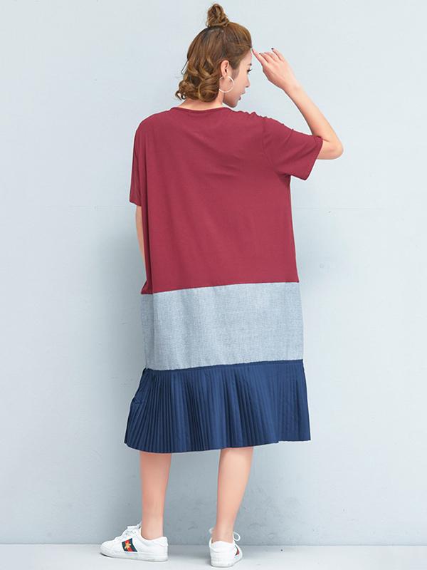 2019 Spring New Loose Split-joint Dress