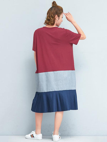 2019 Spring New Loose Split-joint Dress