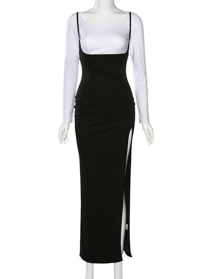 Fashion Leisure Split-Side Maxi Dress