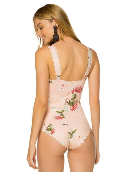 Floral Padded One-piece Swimwear