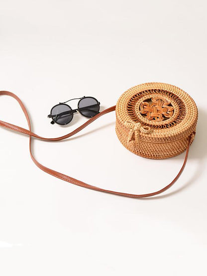 Hollow Rattan Knitting Bowknot Bohemia Bag