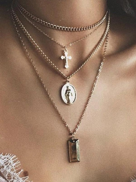 Gold Fashion Cross Necklaces Accessories