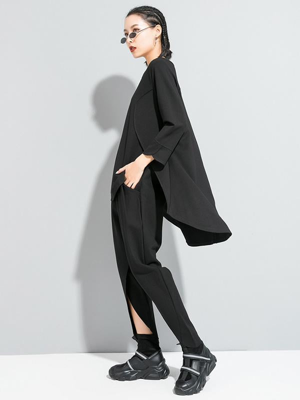 Simple Irregularity V-Neck T-Shirts Tops