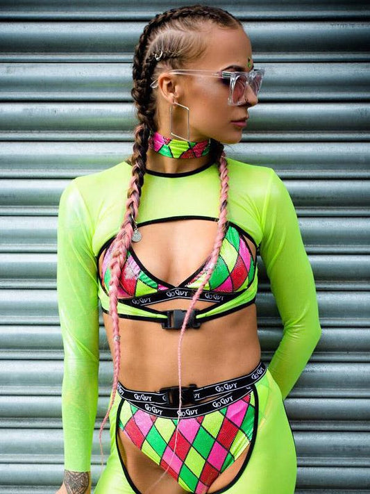 Long Sleeves Hollow See-through Mesh T-Shirts Tops