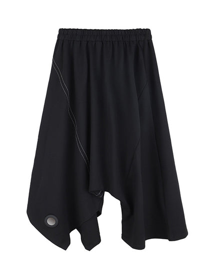 Urban Irregular Solid Color Elasticity Wide Leg Harem Pants