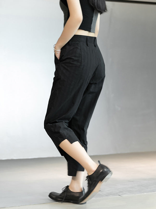Original Solid Color Harem Irregularity Capri-Pants