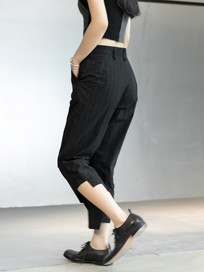 Original Solid Color Harem Irregularity Capri-Pants