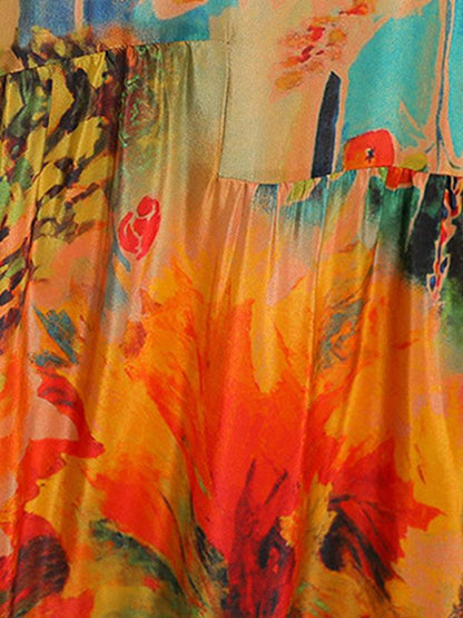 Casual Colorful Silk Long Dress