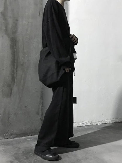 Fashion Solid Wide Leg Pants