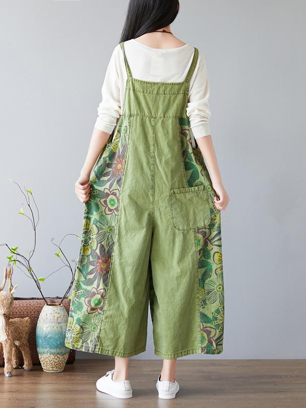 Vintage Loose Printed Wide Leg Pants