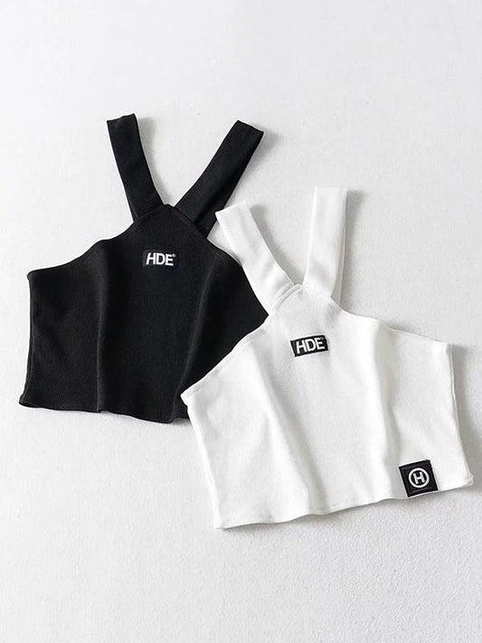 Halter-neck Printed Crop Tanks