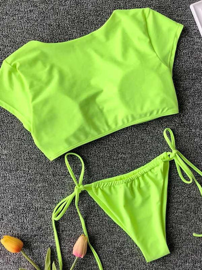 Leopard Snakeskin Plain Bikini Swimsuit