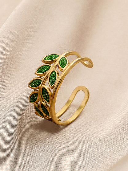 Original Leaf Shape Hollow Ring