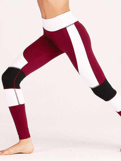 Patchwork Wide Waistband Yoga Leggings