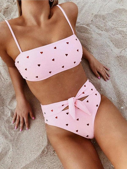Bandeau Knot Bottom Bikini Swimsuit