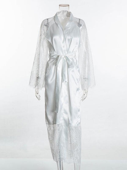 Lace Bandage Long Sleeve Cover-up Swimwear