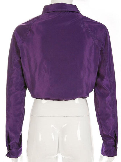 Fashion Leisure Polo Collar Bodycon Jacket