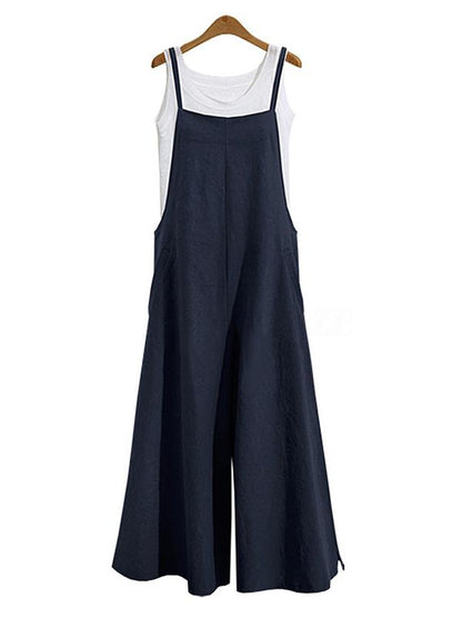 Spagetti-neck Loose Long Jumpsuits