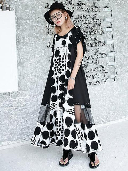 Loose Split-joint Lacy Long Dress