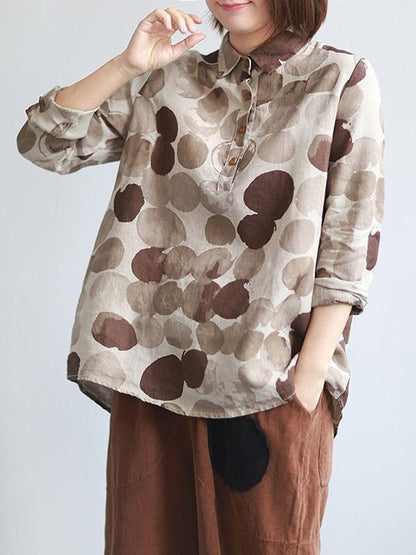 Retro Polka-dot Polo Shirt