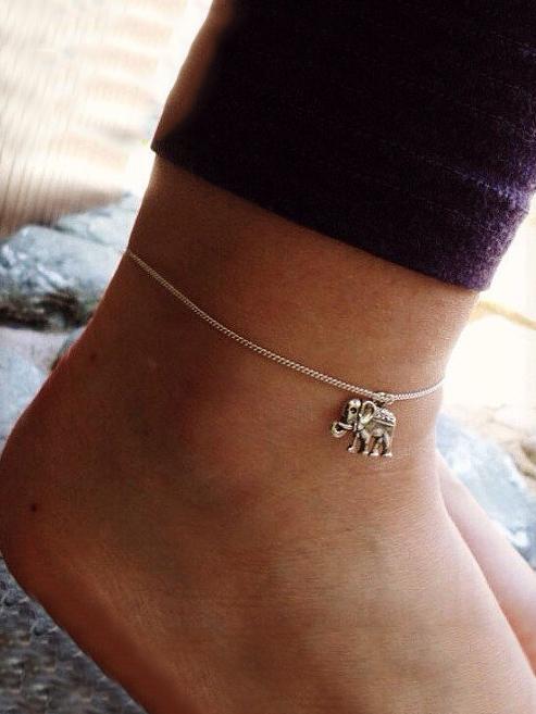 Elephant Pendant Simple Footchain