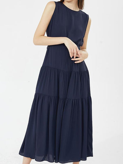 Casual Round-neck Sleeveless Long Dress