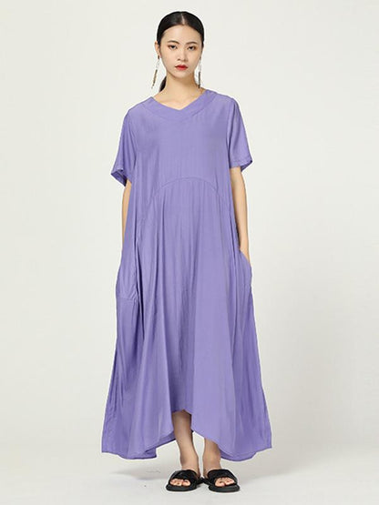 Casual Big Hem Cropped Long Dresss