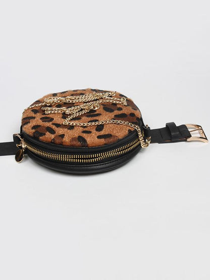 Leopard Circle Belt With Bag