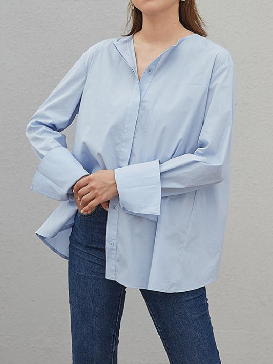 Original Round-neck Solid Blouses
