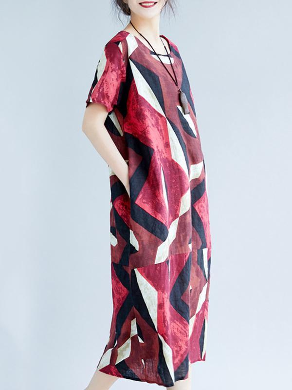 Original Printed Round-Neck Dress