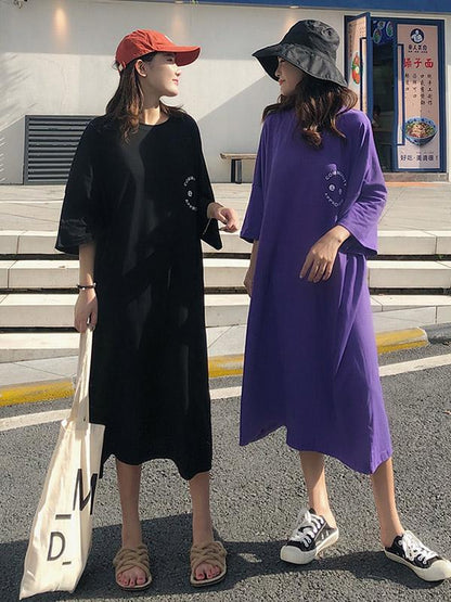 Loose Printed  T-Shirt Dress