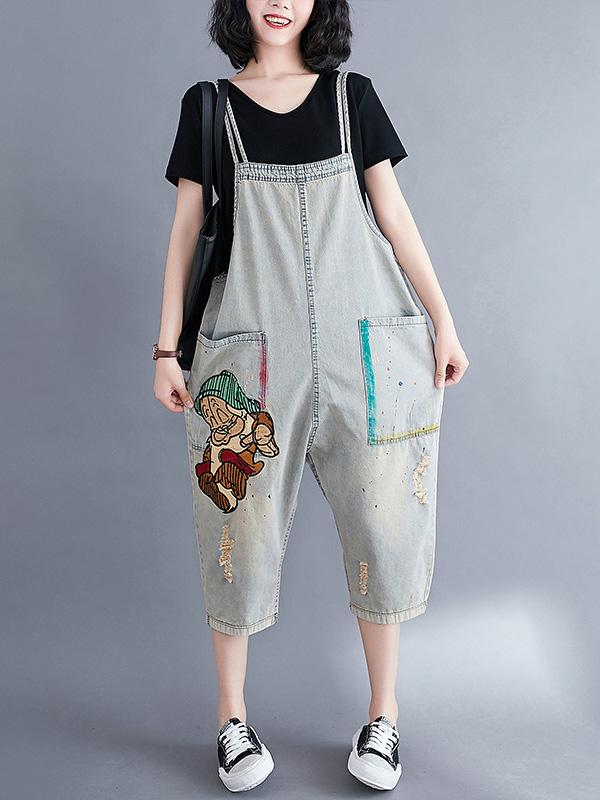 Original Cartoon Print Harem Jumpsuits