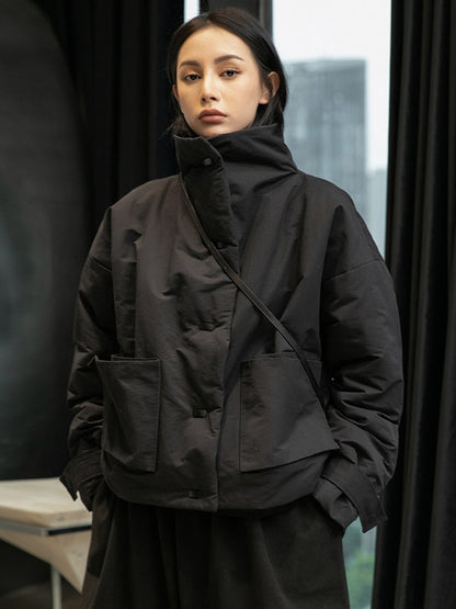 Casual Solid Stand Collar Coat