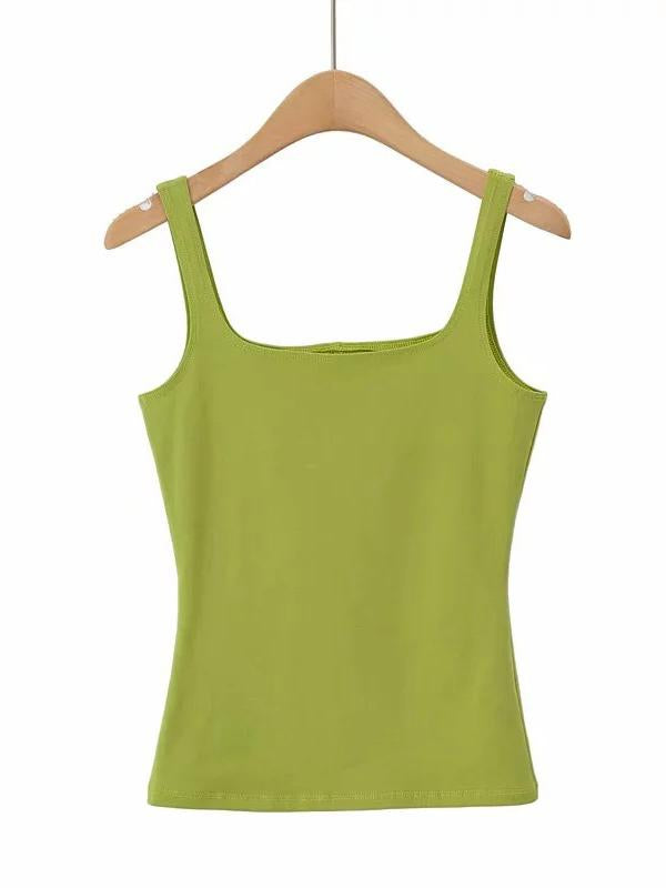 Sexy Solid Wrap Spaghetti-Neck Vest Top
