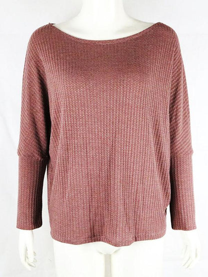 Fashion Solid Color Long Sleeves Sweater Tops