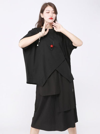 Casual Cropped Split-front T-shirt