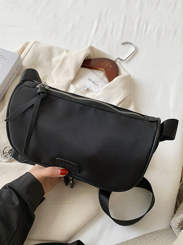 Casual Solid Color Oxford Cloth Shoulder Bag