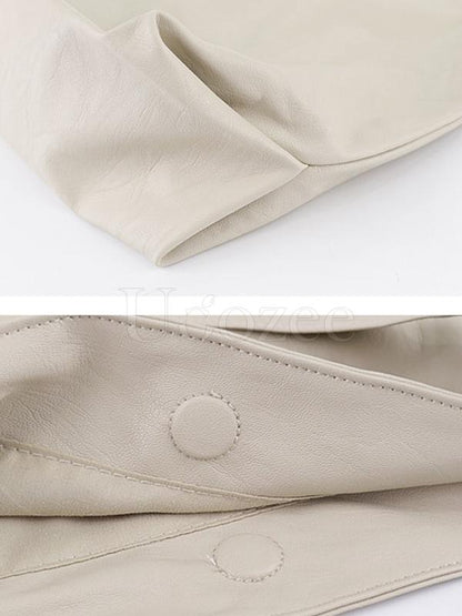 Soft Solid Handiness PU Tote Shoulder Bag