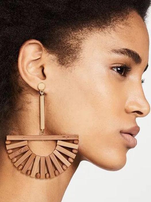 Vintage Wooden Earrings Accessories