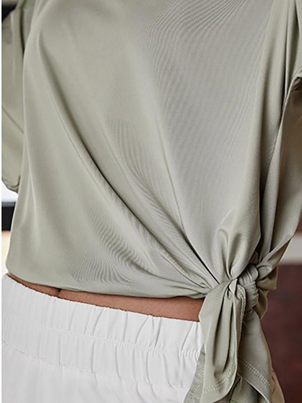 Loose Solid See-Through Yoga Tees