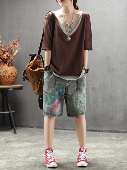 Casual False-two Shirt