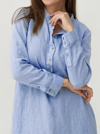 Plus Size Linen Cardigan Loose Maxi Dress