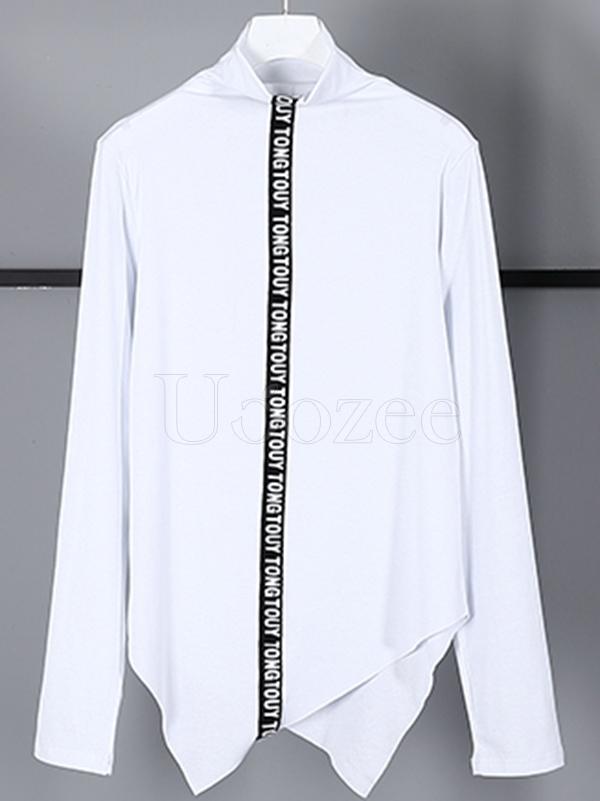 Letter Printed High-neck Bottoming T-shirt